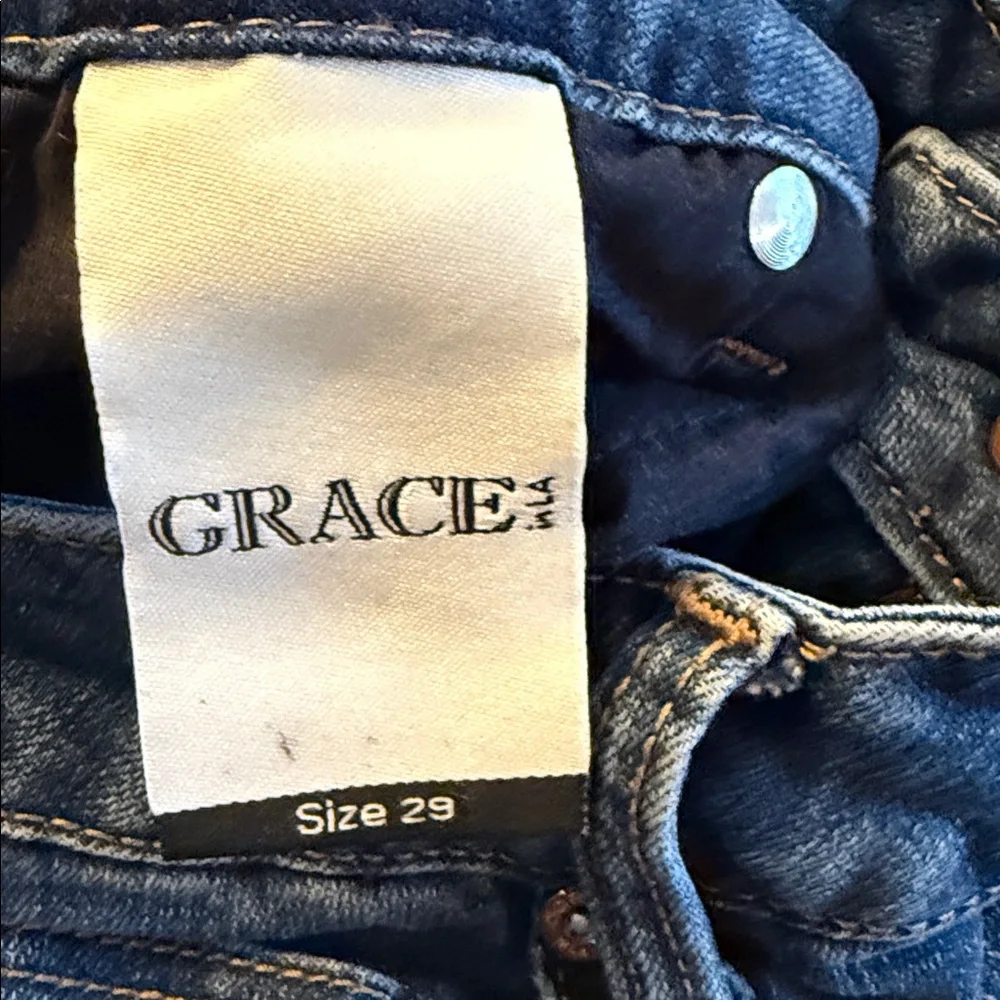 Grace Dark Blue Flare Jeans - Picture 7 of 9
